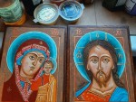 A pair of icons of the Mother of God and the Savior
