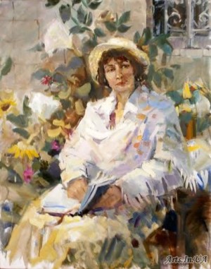 У саду за книгою