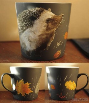 Hedgehog on a cup