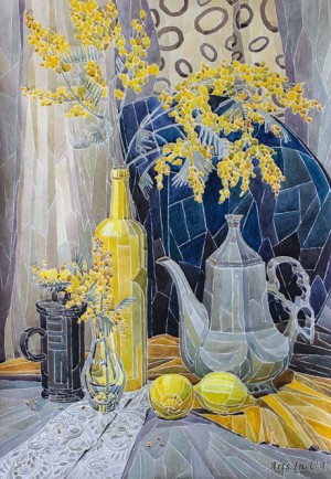 Натюрморт із мімозою