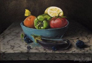 Vegetables on a marble table