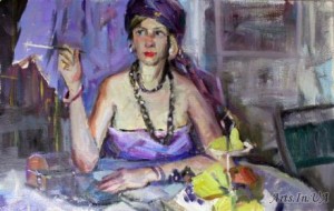 Жінка у фіолетовому