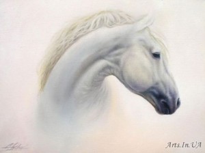 Портрет білого коня