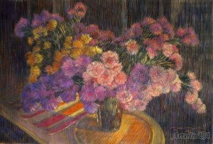 Натюрморт із хризантемами