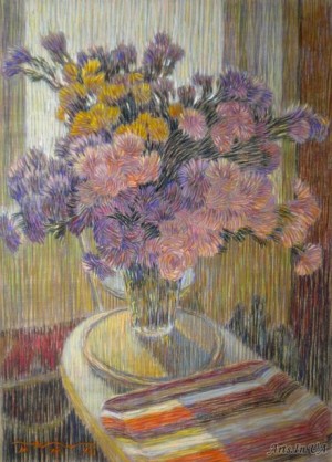 Натюрморт із хризантемами