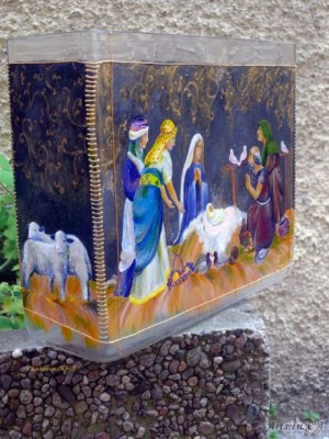 My vase with Christmas motifs.